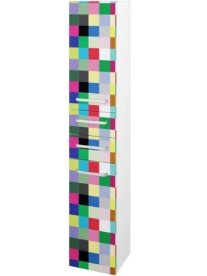 Značkový Vysoká skříň DOS SVD2Z2 35 - N01 Bílá lesk / Úchytka T01 / IND Individual / Pravé