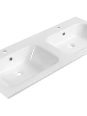 ARECA dvojumyvadlo, litý mramor, 121x51,5cm, bílá - koupelny-sanita.cz Expresní Doručení