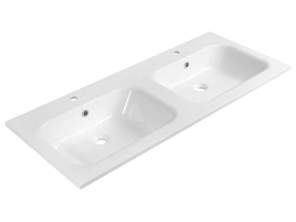 ARECA dvojumyvadlo, litý mramor, 121x51,5cm, bílá - koupelny-sanita.cz Expresní Doručení