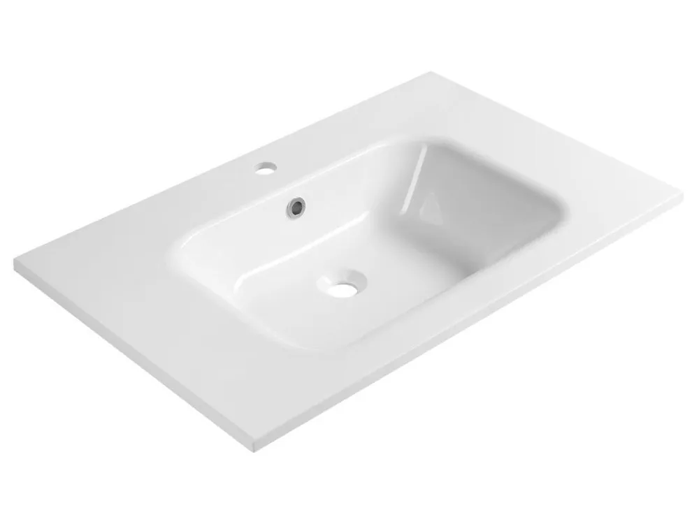 Vysoce Kvalitní ARECA umyvadlo, litý mramor, 81x51,5cm, bílá - koupelny-sanita.cz