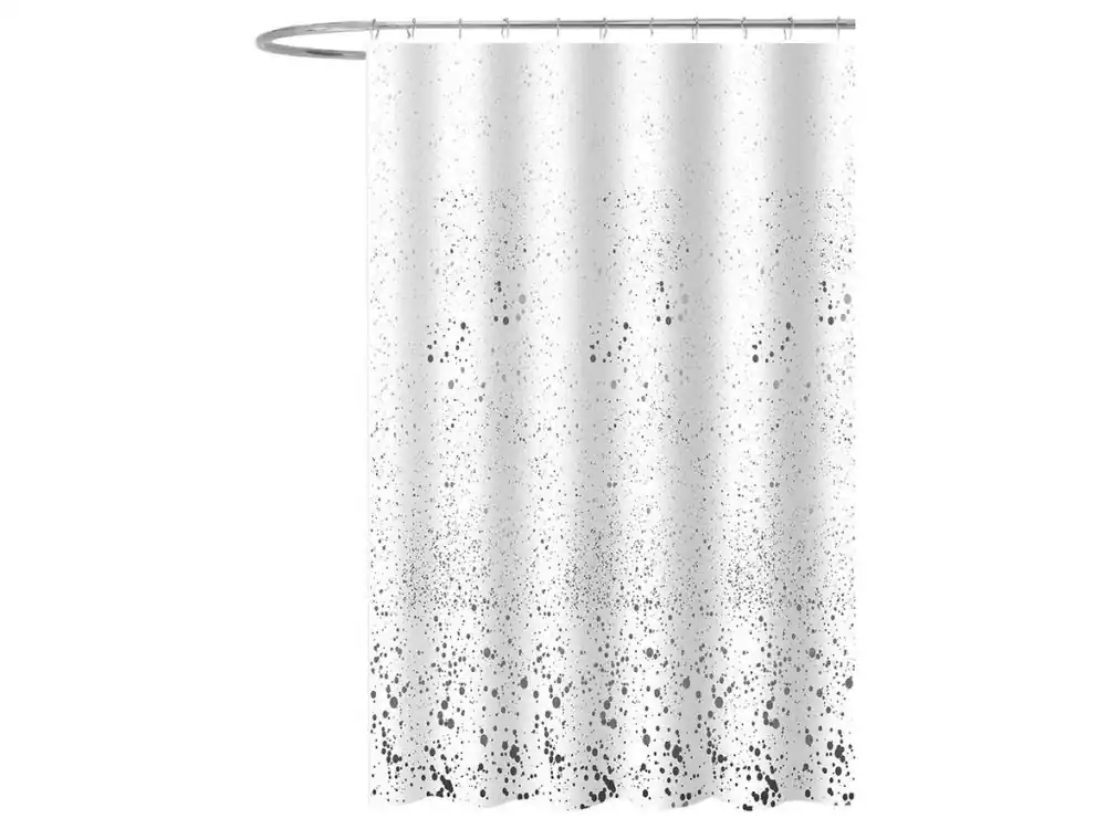 Zlevněný Sprchový závěs 180x180cm, polyester, bílá, kaňky - koupelny-sanita.cz