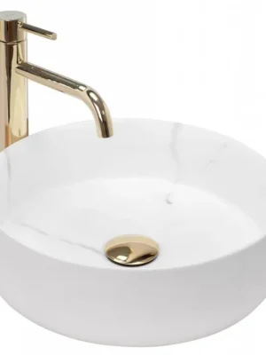 REA - Umyvadlo na desku Sami Marble 36x36 bílá REA-U8703 Poslední Šance