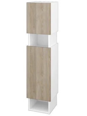 Značkový Vysoká skříň INVENCE SVD2O 35 - L01 Bílá vysoký lesk / D17 Colorado / Levé