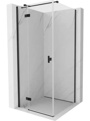 Zlevněný MEXEN/S - Mist H T sprchový kout dveře křídlové levá 75 x 75, transparent, černá 8A5T-075-075-70-00-L