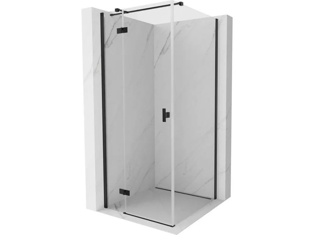 Zlevněný MEXEN/S - Mist H T sprchový kout dveře křídlové levá 75 x 75, transparent, černá 8A5T-075-075-70-00-L