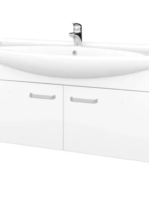 Akce Koupelnová skříňka TAKE IT SZD2 120 - N01 Bílá lesk / Úchytka T01 / N01 Bílá lesk