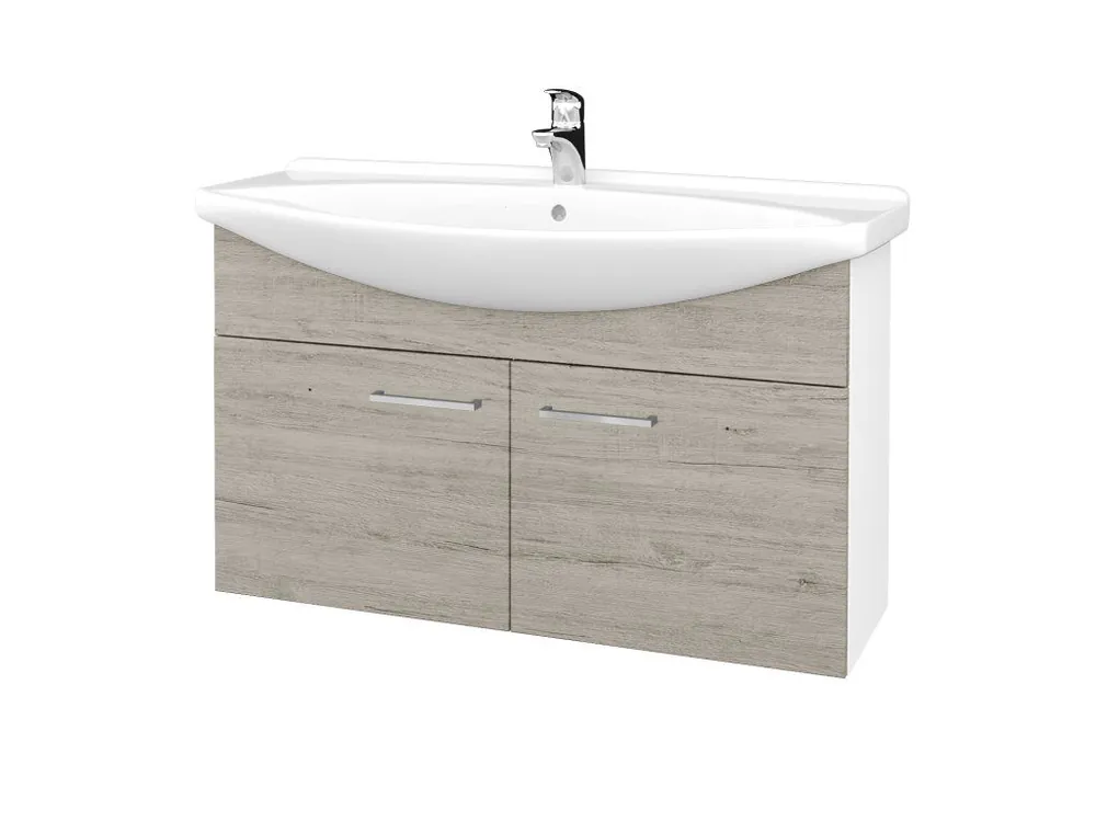 Akční Cena Koupelnová skříňka TAKE IT SZD2 105 - N01 Bílá lesk / Úchytka T04 / D05 Oregon