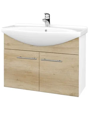 Akční Cena Koupelnová skříňka TAKE IT SZD2 85 - N01 Bílá lesk / Úchytka T02 / D15 Nebraska