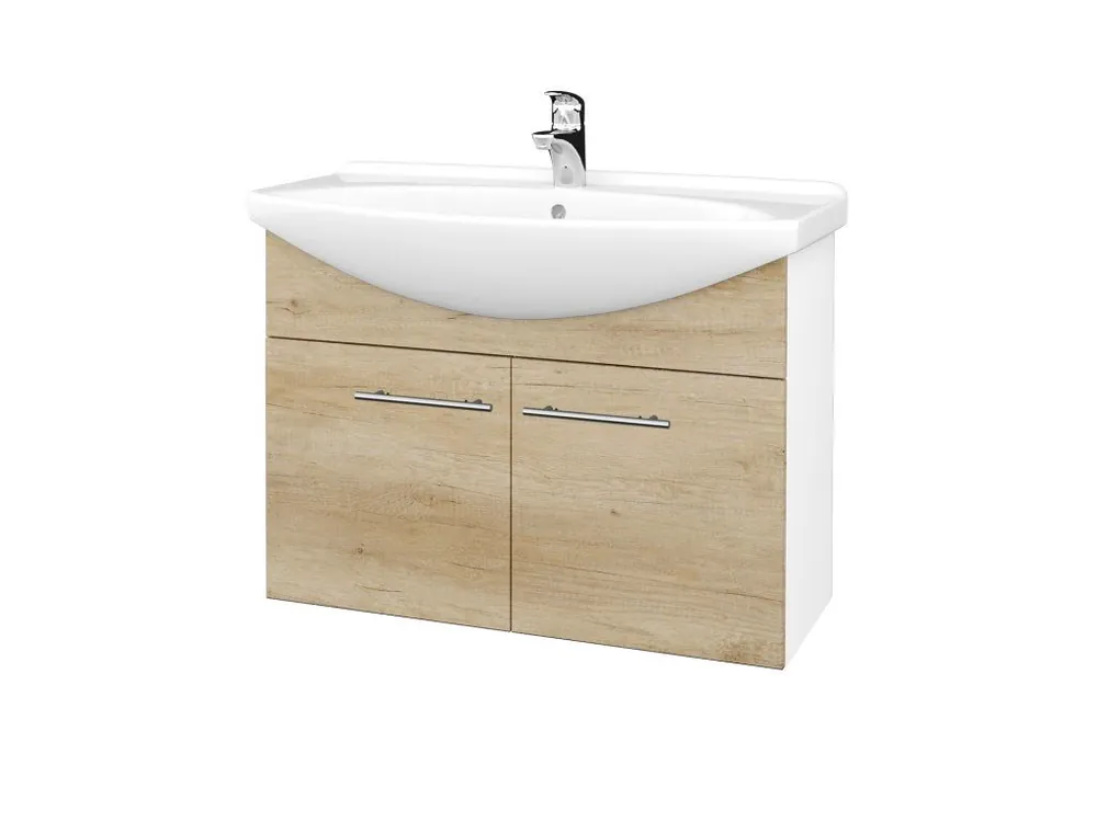 Akční Cena Koupelnová skříňka TAKE IT SZD2 85 - N01 Bílá lesk / Úchytka T02 / D15 Nebraska