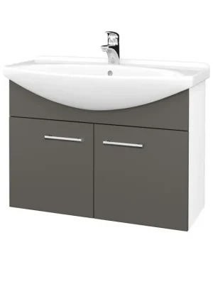 Akční Cena Koupelnová skříňka TAKE IT SZD2 85 - N01 Bílá lesk / Úchytka T03 / N06 Lava