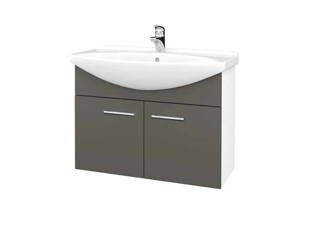 Akční Cena Koupelnová skříňka TAKE IT SZD2 85 - N01 Bílá lesk / Úchytka T03 / N06 Lava