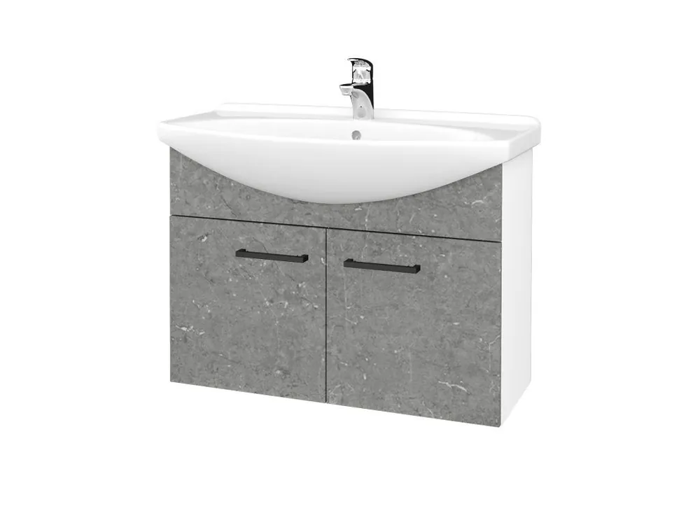 Značkový Koupelnová skříňka TAKE IT SZD2 85 - N01 Bílá lesk / Úchytka T06 / D20 Galaxy