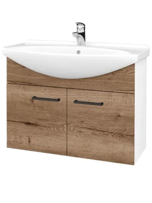 Akční Cena Koupelnová skříňka TAKE IT SZD2 85 - N01 Bílá lesk / Úchytka T06 / D21 Tobacco