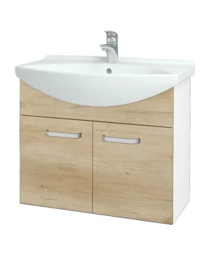 Akce Koupelnová skříňka TAKE IT SZD2 75 - N01 Bílá lesk / Úchytka T01 / D15 Nebraska