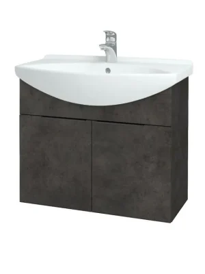 Akce Koupelnová skříňka TAKE IT SZD2 75 - D16 Beton tmavý / Úchytka T07 / D16 Beton tmavý