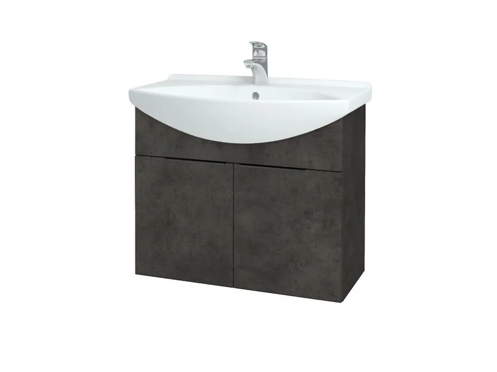 Akce Koupelnová skříňka TAKE IT SZD2 75 - D16 Beton tmavý / Úchytka T07 / D16 Beton tmavý