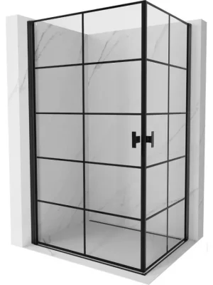 Značkový MEXEN/S - Mist-B Duo sprchový kout dveře křídlové 80 x 70, černá kratka, černá 8A2-080L-070P-70-77