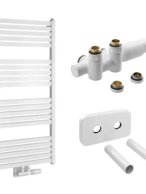 Grunt koupelnový radiátorový set 500×1050 mm bílá | středové připojení 50 mm Jen Po Omezenou Doba