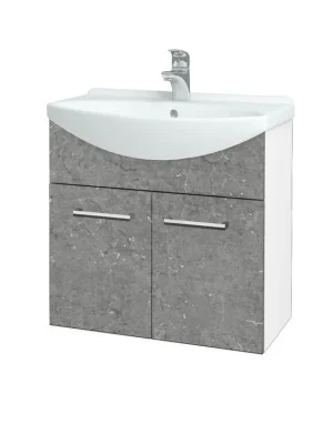 Akční Cena Koupelnová skříňka TAKE IT SZD2 65 - N01 Bílá lesk / Úchytka T03 / D20 Galaxy