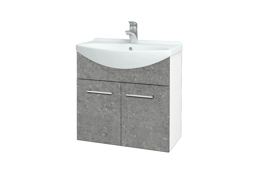 Akční Cena Koupelnová skříňka TAKE IT SZD2 65 - N01 Bílá lesk / Úchytka T03 / D20 Galaxy