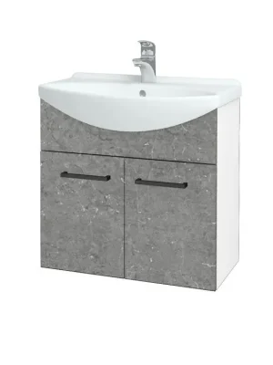 Zlevněný Koupelnová skříňka TAKE IT SZD2 65 - N01 Bílá lesk / Úchytka T06 / D20 Galaxy