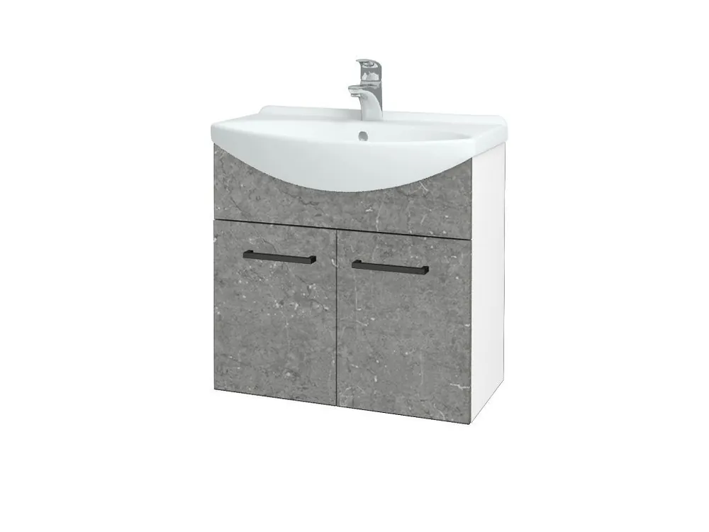 Zlevněný Koupelnová skříňka TAKE IT SZD2 65 - N01 Bílá lesk / Úchytka T06 / D20 Galaxy