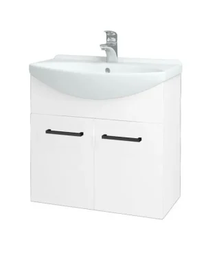 Akce Koupelnová skříňka TAKE IT SZD2 65 - N01 Bílá lesk / Úchytka T06 / N01 Bílá lesk