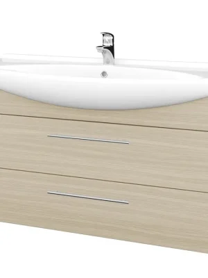 Značkový Koupelnová skříňka TAKE IT SZZ2 120 - N01 Bílá lesk / Úchytka T02 / D04 Dub