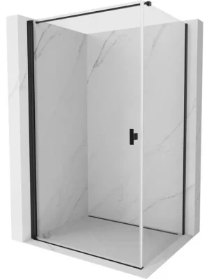 Značkový MEXEN/S - Mist-B  sprchový kout dveře křídlové 80 x 110, transparent, černá 8A2T-080-110-70-00