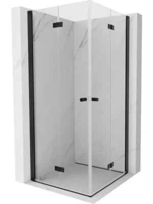 Značkový MEXEN/S - Mist-F Duo sprchový kout skládací dveře 70 x 70, transparent, černá 8A6-070L-070P-70-00