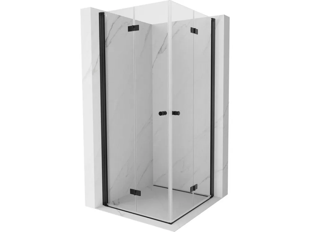 Značkový MEXEN/S - Mist-F Duo sprchový kout skládací dveře 70 x 70, transparent, černá 8A6-070L-070P-70-00