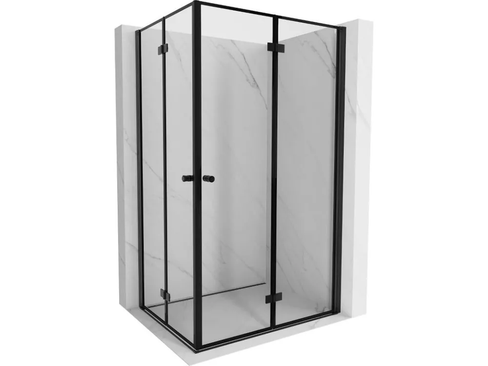 Zlevněný MEXEN/S - Mist-F Duo sprchový kout skládací dveře pravá 75 x 120, černá okraj, černá  8A6-075L-120P-70-70