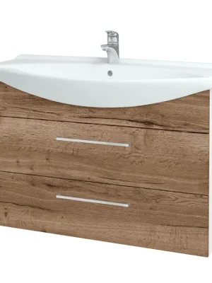 Akce Koupelnová skříňka TAKE IT SZZ2 105 - N01 Bílá lesk / Úchytka T04 / D21 Tobacco