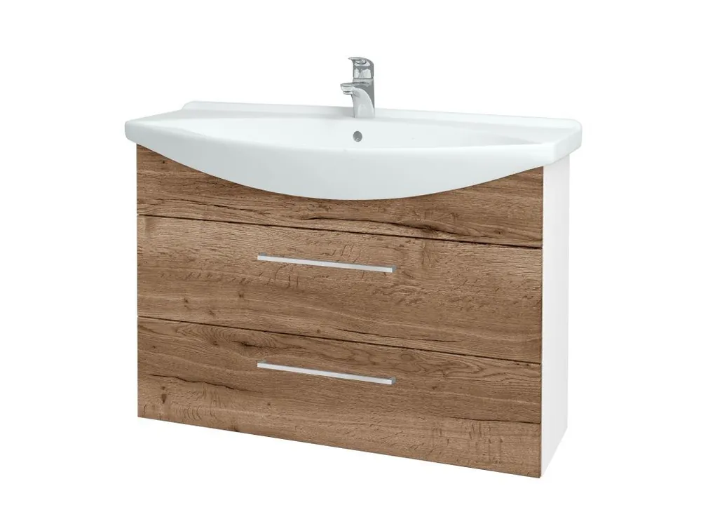 Akce Koupelnová skříňka TAKE IT SZZ2 105 - N01 Bílá lesk / Úchytka T04 / D21 Tobacco