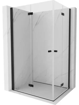 Zlevněný MEXEN/S - Mist-F Duo sprchový kout skládací dveře levá 90 x 70, transparent, černá  8A6-090L-070P-70-00