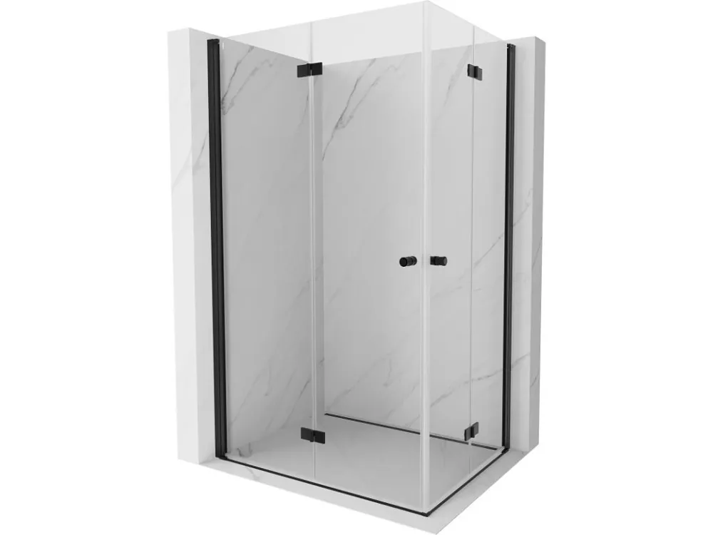 Zlevněný MEXEN/S - Mist-F Duo sprchový kout skládací dveře levá 90 x 70, transparent, černá  8A6-090L-070P-70-00