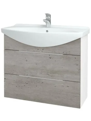 Akční Cena Koupelnová skříňka TAKE IT SZZ2 85 - N01 Bílá lesk / Úchytka T05 / D01 Beton