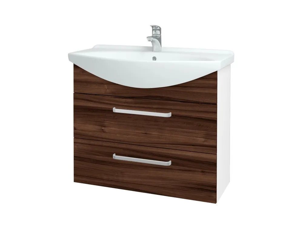 Akční Cena Koupelnová skříňka TAKE IT SZZ2 85 - N01 Bílá lesk / Úchytka T01 / D06 Ořech