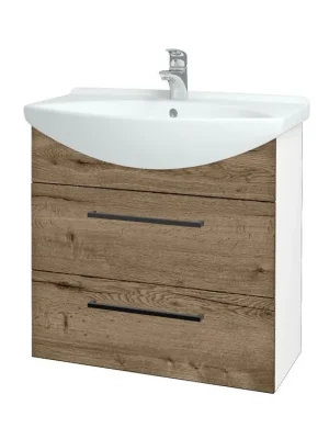 Zlevněný Koupelnová skříňka TAKE IT SZZ2 75 - N01 Bílá lesk / Úchytka T06 / D21 Tobacco