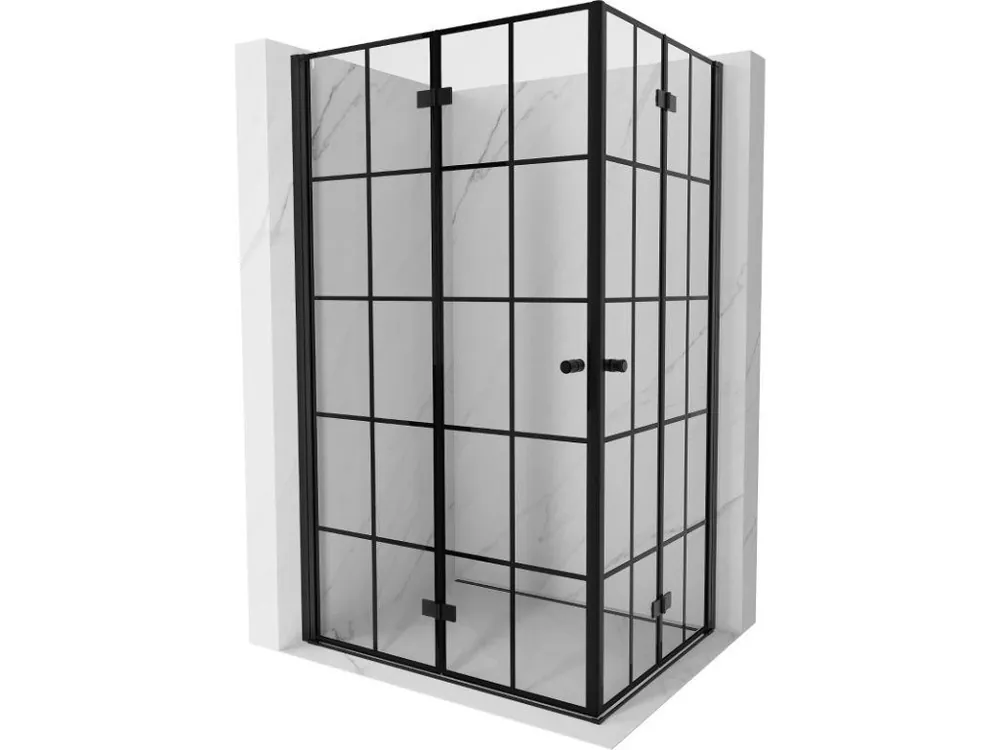 Značkový MEXEN/S - Mist-F Duo sprchový kout skládací dveře levá 110 x 90, černá kratka, černá  8A6-110L-090P-70-77