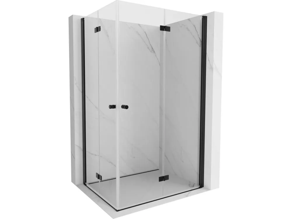 Zlevněný MEXEN/S - Mist-F Duo sprchový kout skládací dveře pravá 110 x 115, transparent, černá  8A6-110L-115P-70-00