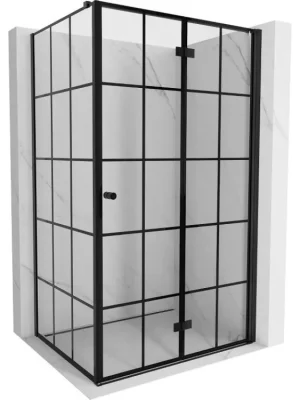 Značkový MEXEN/S - Mist-F sprchový kout skládací dveře pravá 75 x 70, černá kratka, černá 8A6T-075-070-70-77-P