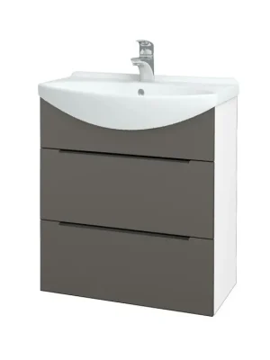 Zlevněný Koupelnová skříňka TAKE IT SZZ2 65 - N01 Bílá lesk / Úchytka T07 / N06 Lava