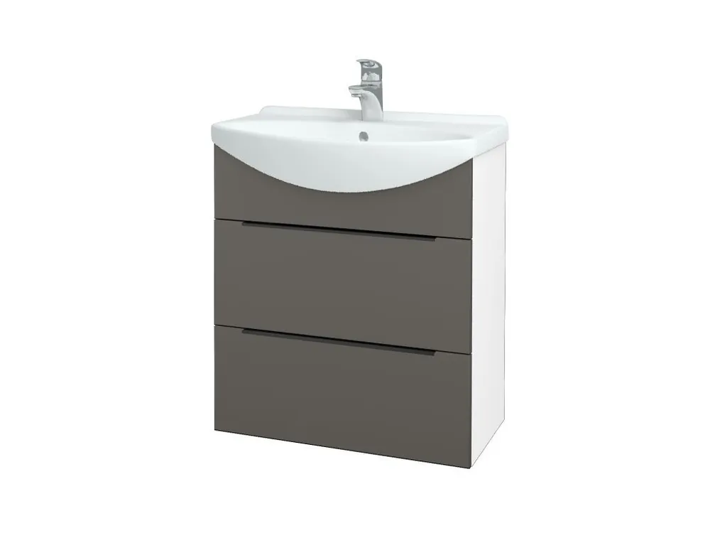 Zlevněný Koupelnová skříňka TAKE IT SZZ2 65 - N01 Bílá lesk / Úchytka T07 / N06 Lava