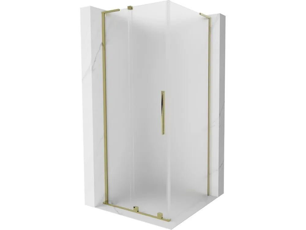 Zlevněný MEXEN/S - Velar L sprchový kout, posuvné dveře 120 x 120, dekor, zlato 871-120-120-33-50