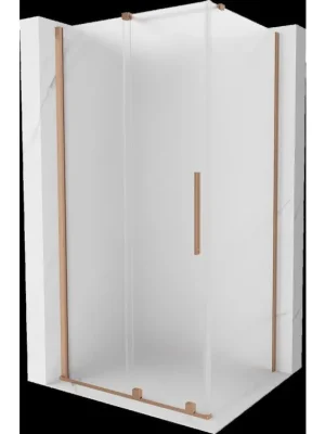 Značkový MEXEN/S - Velar sprchový kout, posuvné dveře 120 x 75, dekor, měď kartáčovaná 871-120-075-31-65