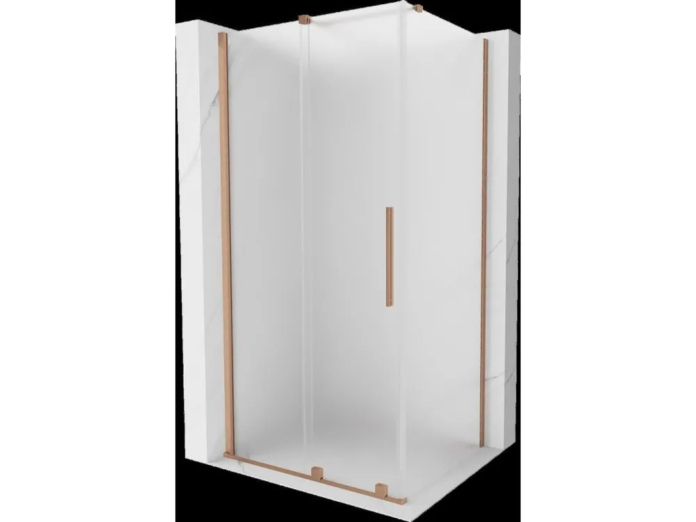 Značkový MEXEN/S - Velar sprchový kout, posuvné dveře 120 x 75, dekor, měď kartáčovaná 871-120-075-31-65
