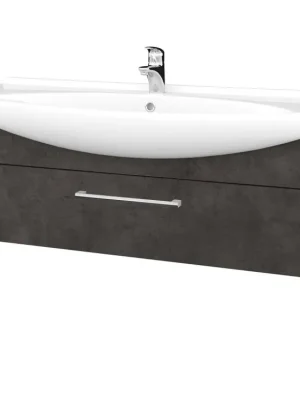 Zlevněný Koupelnová skříňka TAKE IT SZZ 120 - N01 Bílá lesk / Úchytka T03 / D16 Beton tmavý
