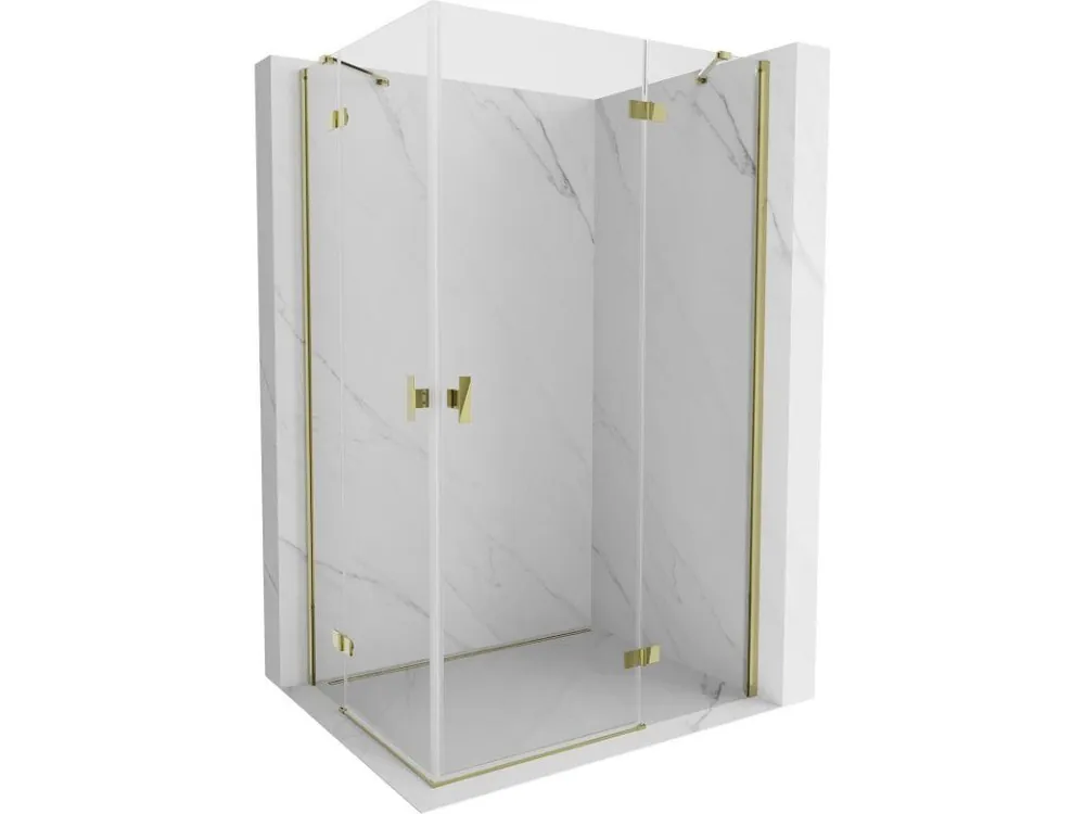 Akce MEXEN/S - Mist H Duo sprchový kout dveře křídlové 70 x 100, transparent, zlato 8A5-070L-100P-50-00