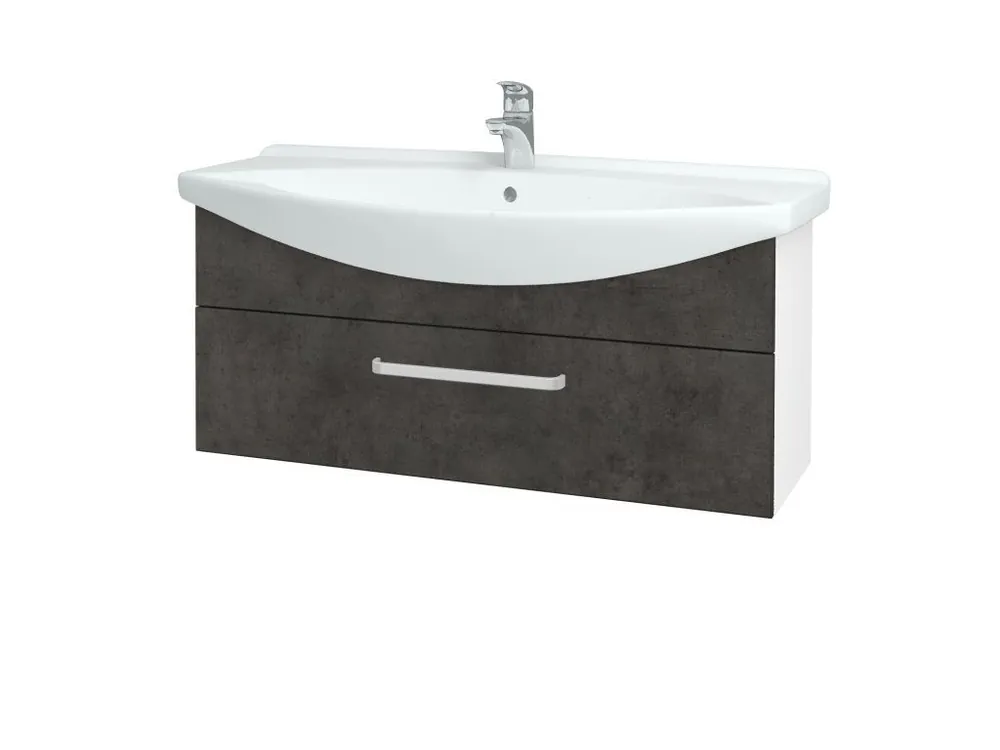Zlevněný Koupelnová skříňka TAKE IT SZZ 105 - N01 Bílá lesk / Úchytka T01 / D16 Beton tmavý